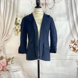 ALICE+OLIVIA Blue Ruched Sleeves Blazer SMALL